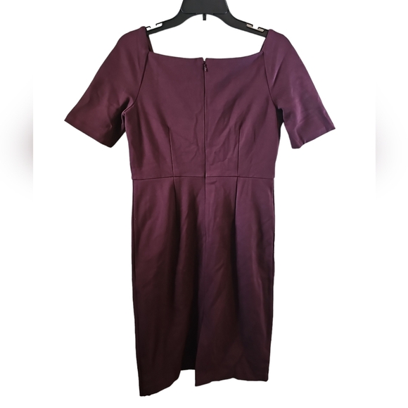 Ann Taylor Square neck sheeth dress sz 6 petite plum purple - Picture 4 of 7